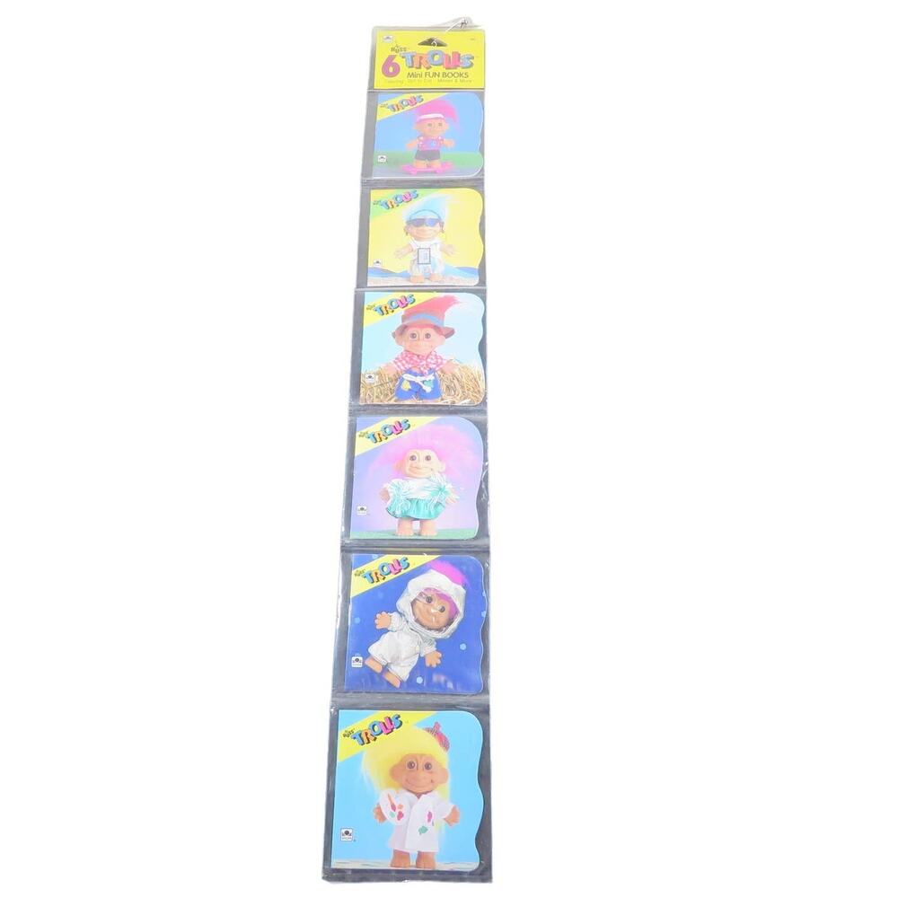 Vintage 1992 Trolls Mini Fun Books Set - Golden Books - Collectible Activity Set